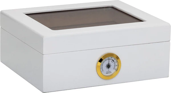 Humidor Supreme Capri High Gloss White 30 sigaren - vooraanzicht productfoto