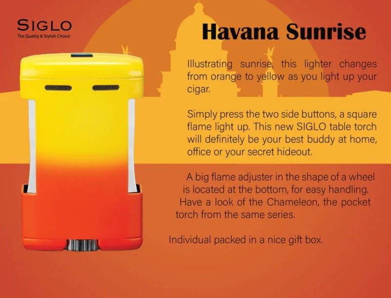 Siglo - Havana Sunrise Lighter - detail kleurverloop