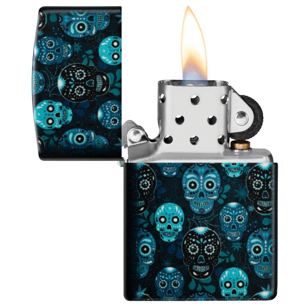 Zippo Aansteker Sugar Skulls Design - achteraanzicht
