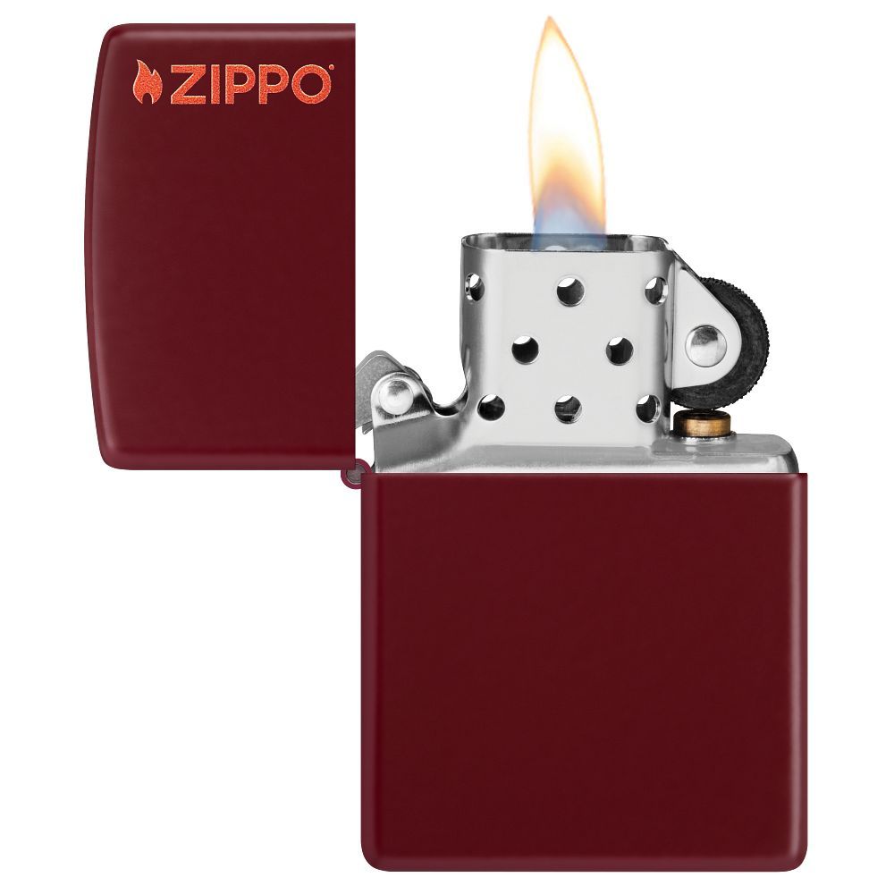 Zippo Aansteker Merlot with Zippo Logo - achteraanzicht