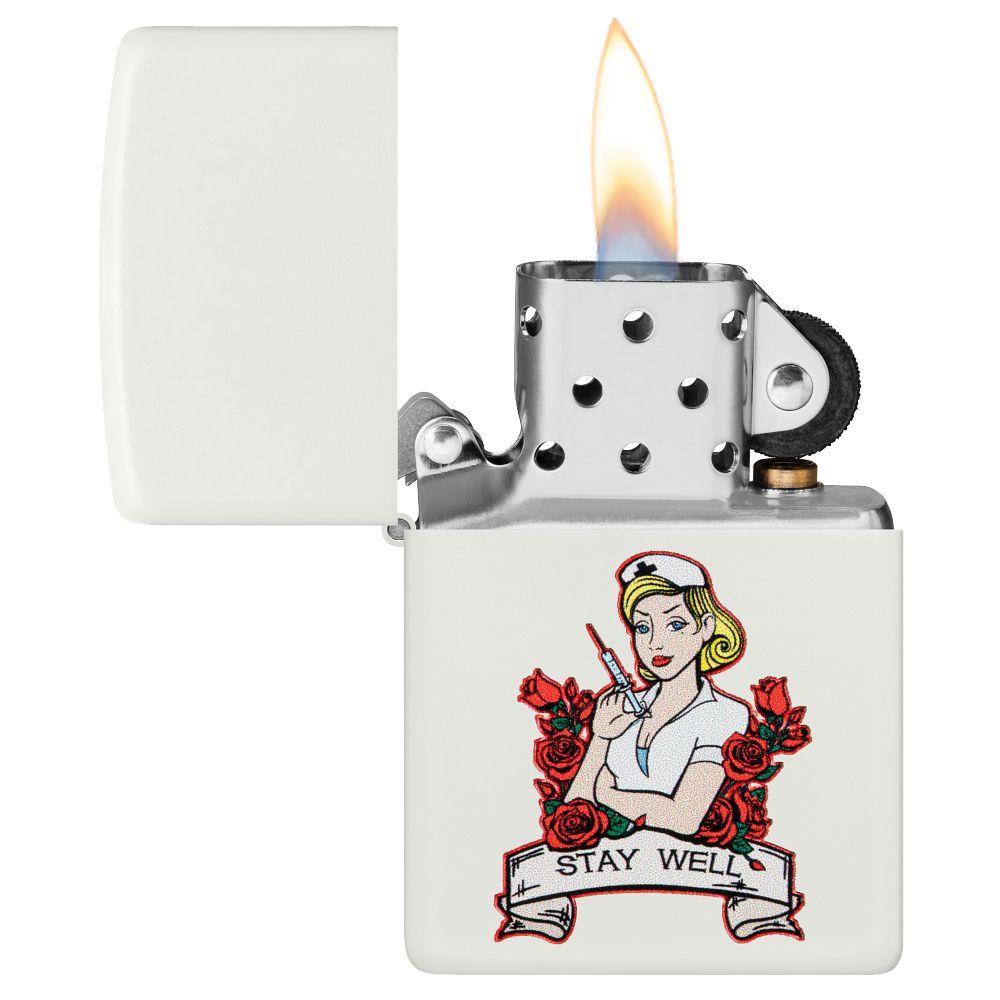 Zippo Aansteker Tattoo Nurse Design - achteraanzicht