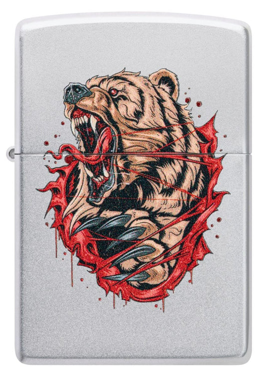 Zippo Aansteker - 205 Fierce Bear Design - vooraanzicht