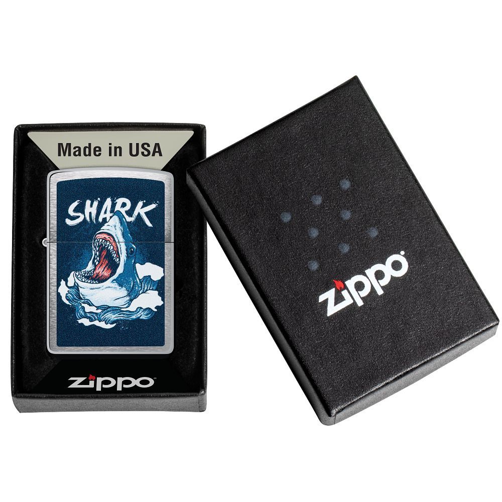 Zippo Aansteker Shark Design - detail