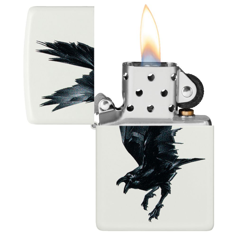 Zippo Aansteker Raven Design - achteraanzicht