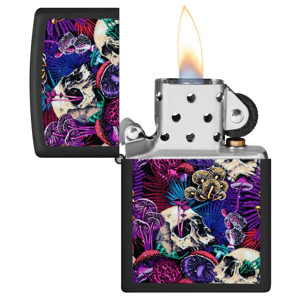Zippo Aansteker Pyschedelic Mushroom Design - achteraanzicht
