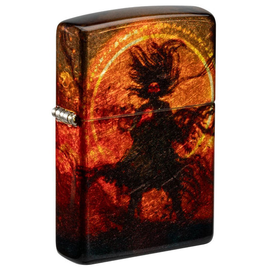Zippo Aansteker Wizard of Evil Spirits Design - vooraanzicht