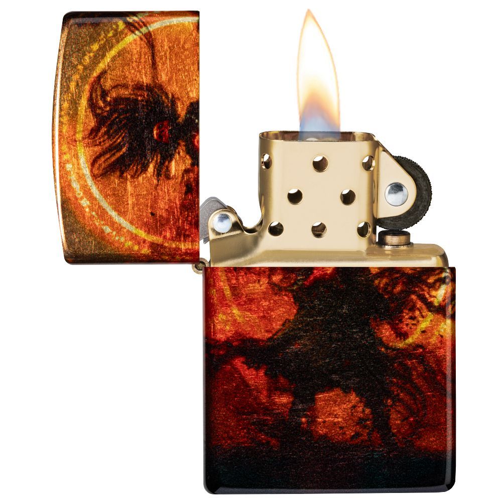 Zippo Aansteker Wizard of Evil Spirits Design - achteraanzicht