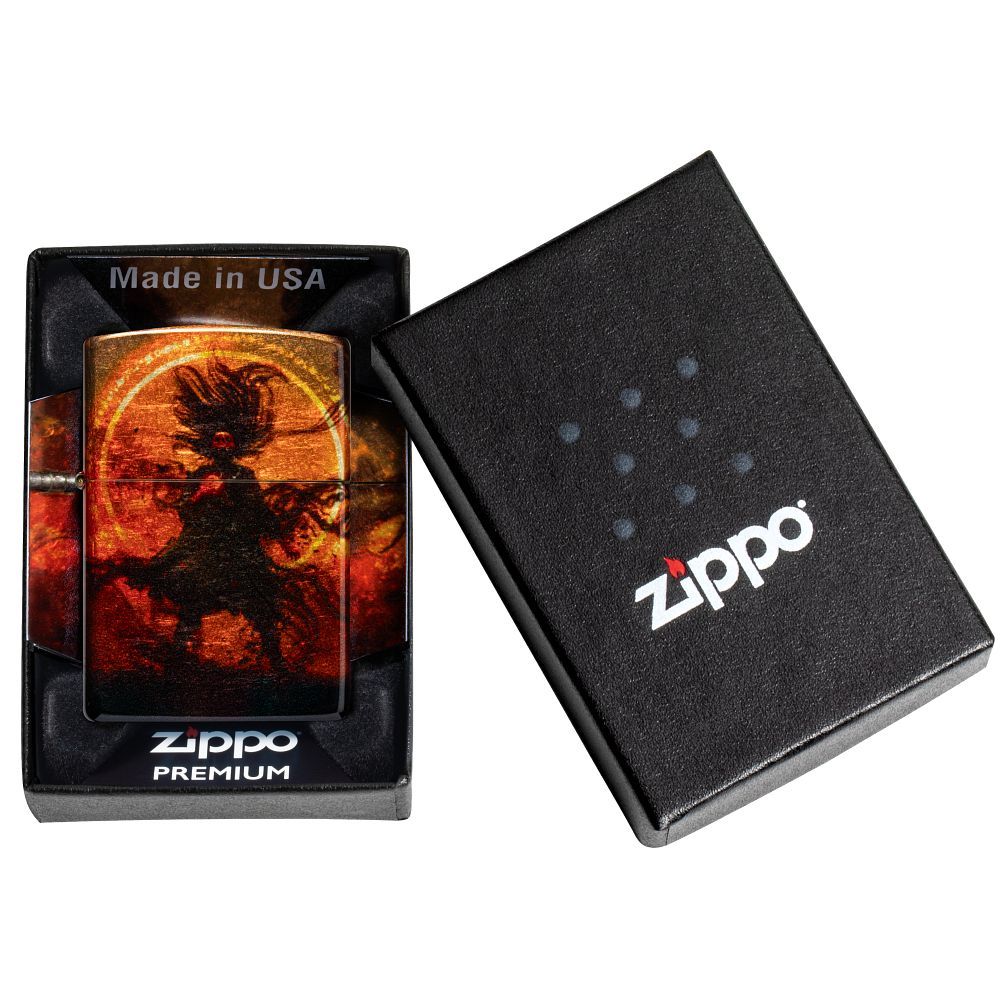 Zippo Aansteker Wizard of Evil Spirits Design - detail