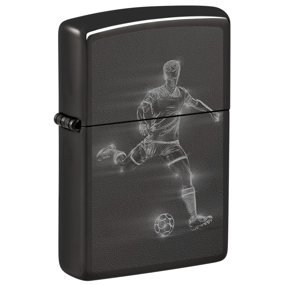 Zippo Aansteker Soccer Player in Action Design - vooraanzicht