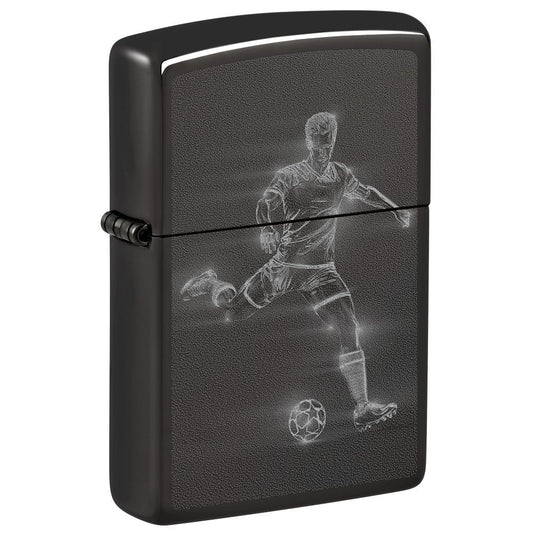 Zippo Aansteker Soccer Player in Action Design - vooraanzicht
