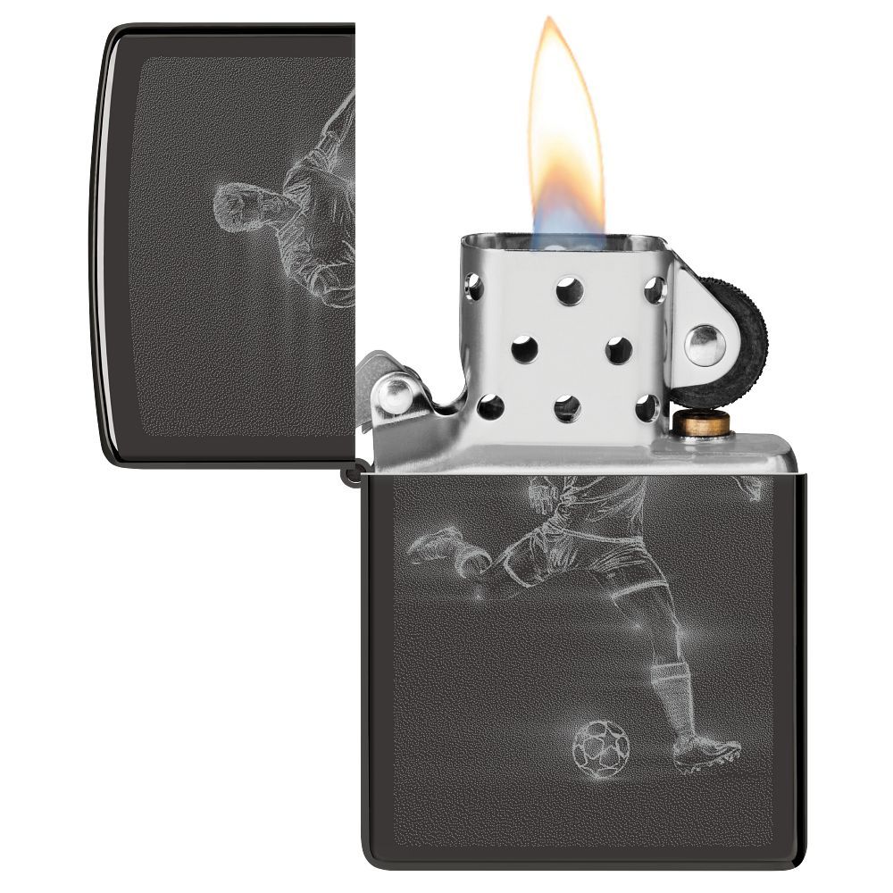 Zippo Aansteker Soccer Player in Action Design - achteraanzicht