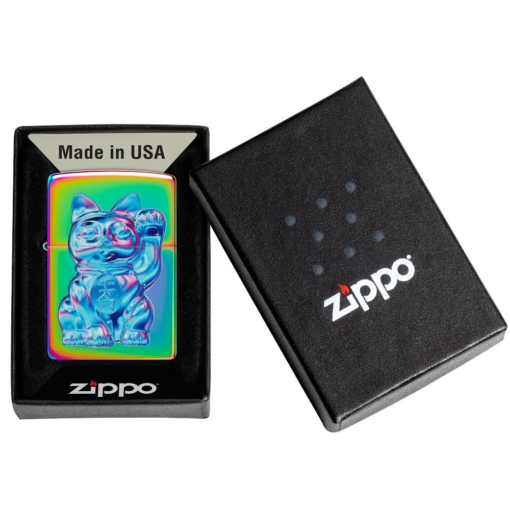 Zippo Aansteker Lucky Cat Design - detail