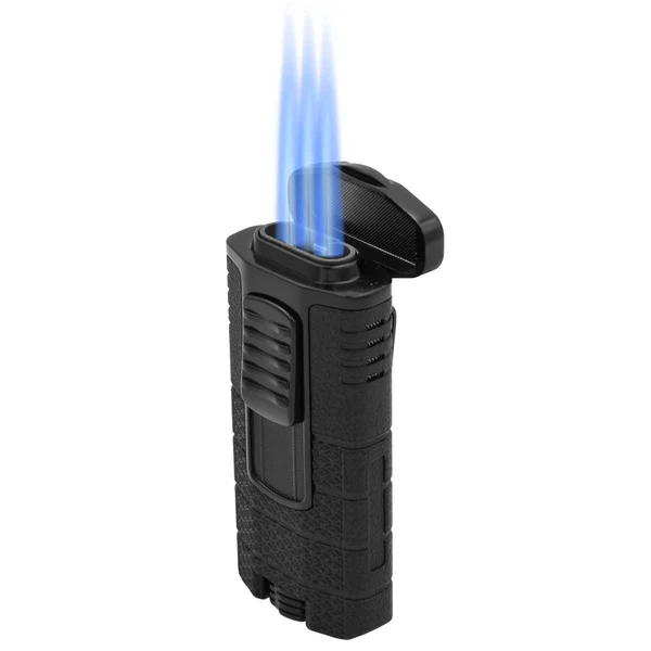 Xikar Tactical Triple Jet-Flame Black - zijaanzicht