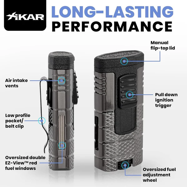 Xikar - Tactical Triple Jet-Flame - Gunmetal/Black - extra foto 6