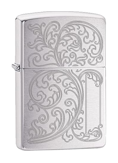 Zippo PL 200 Vines with Initial Panel aansteker vooraanzicht