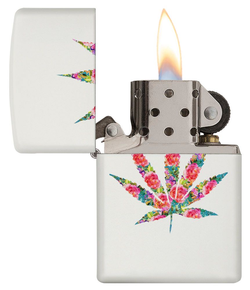 Zippo Aansteker 214 Floral Weed Design - achteraanzicht