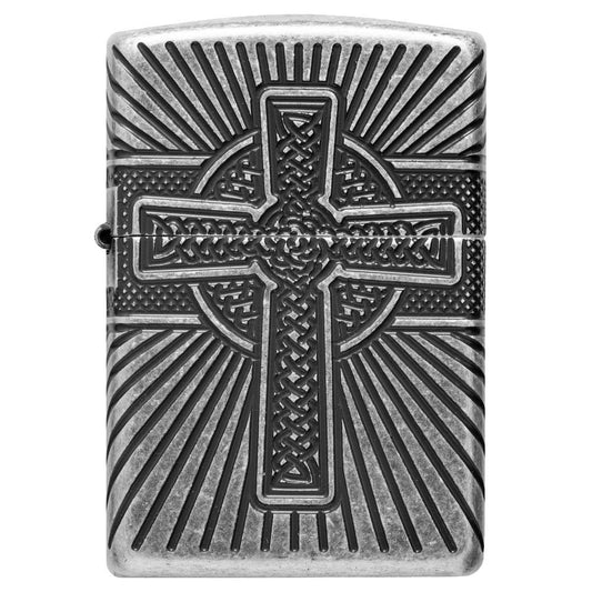Zippo Aansteker PL 28973 Celtic CrossDesign - vooraanzicht