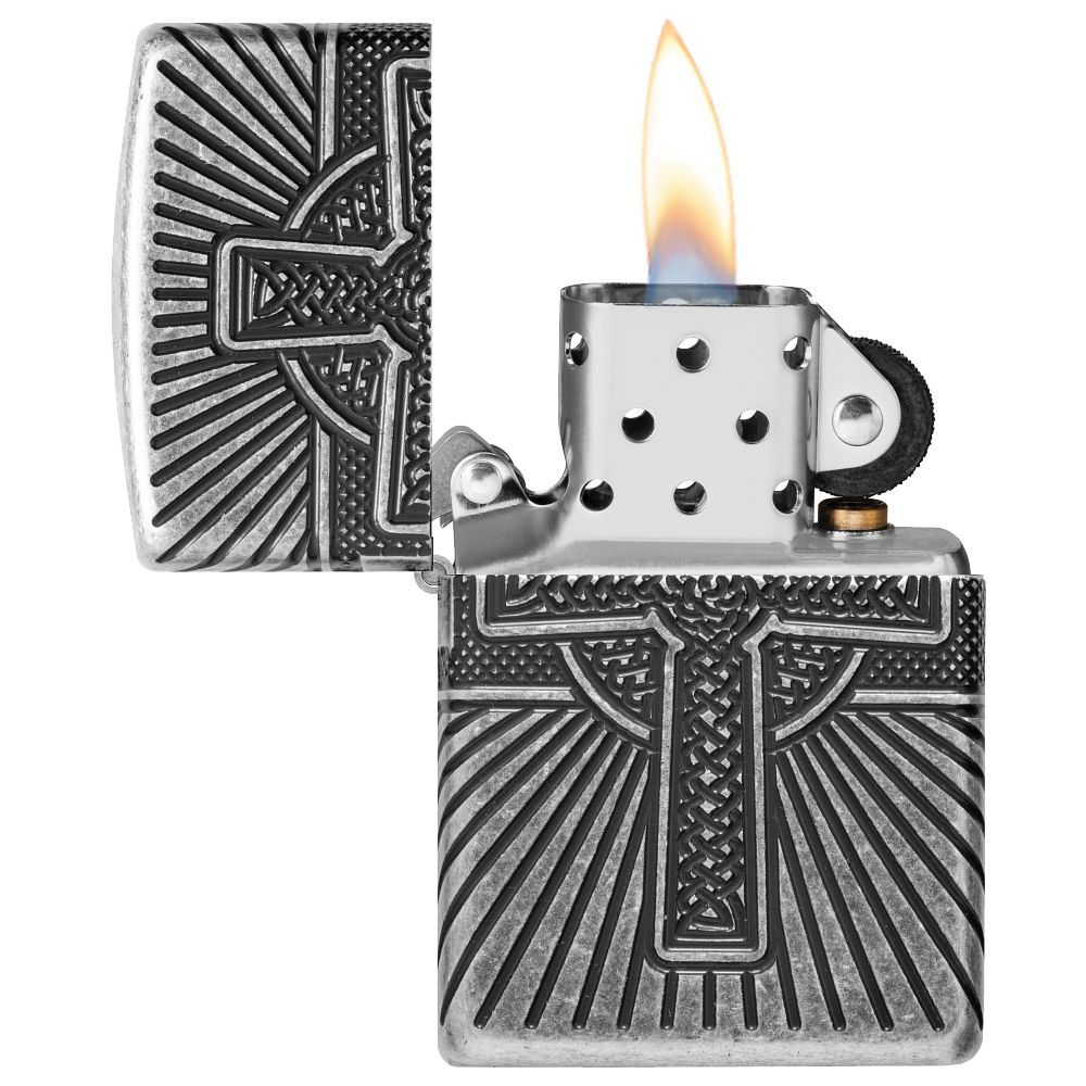 Zippo Aansteker PL 28973 Celtic CrossDesign - achteraanzicht