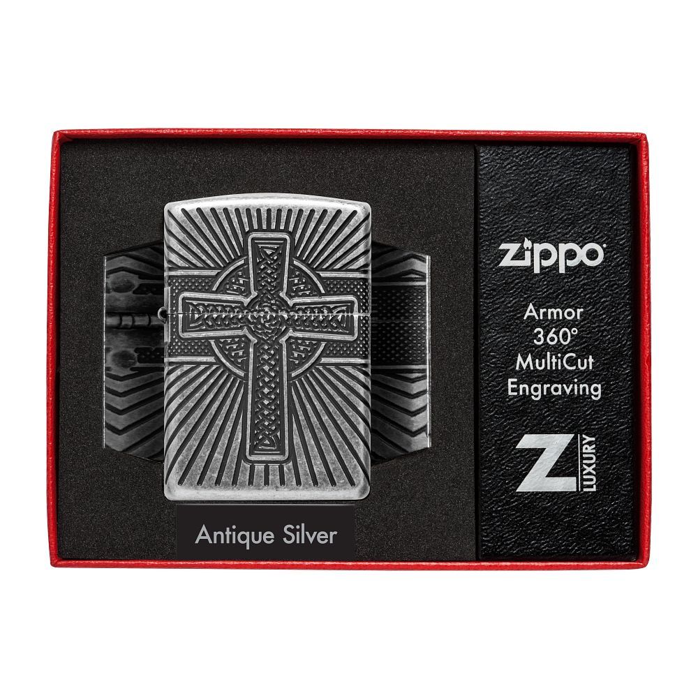 Zippo Aansteker PL 28973 Celtic CrossDesign - detail