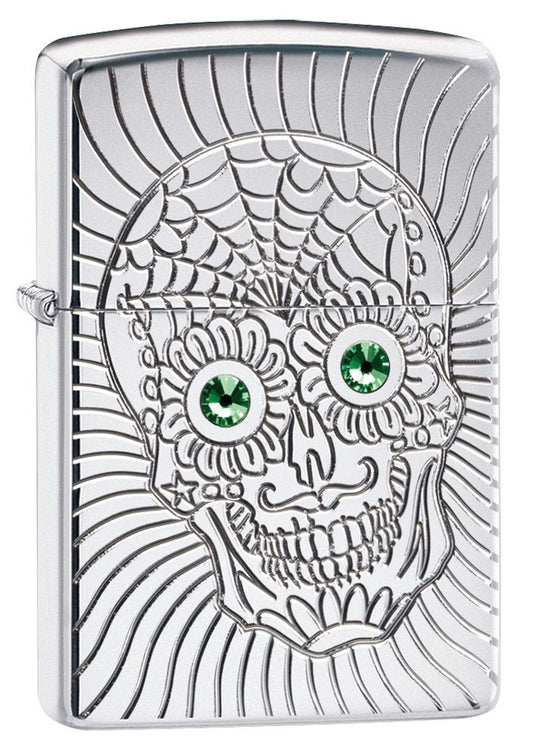 Zippo Aansteker 167 Sugar Skull Design - vooraanzicht