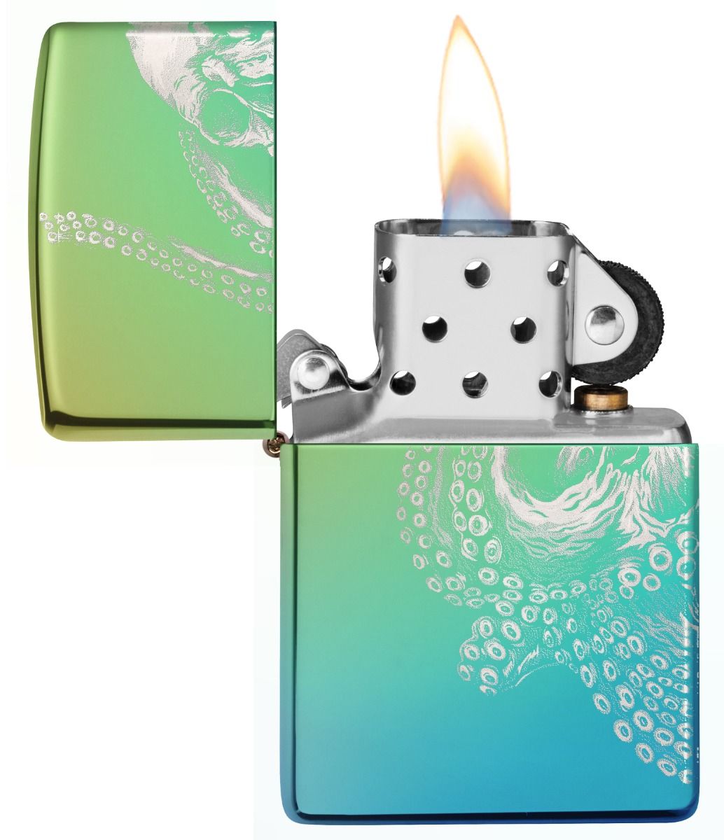Zippo Aansteker 49191 Skull Octopus Design - achteraanzicht