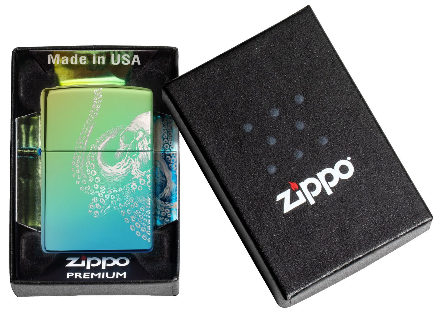 Zippo Aansteker 49191 Skull Octopus Design - detail
