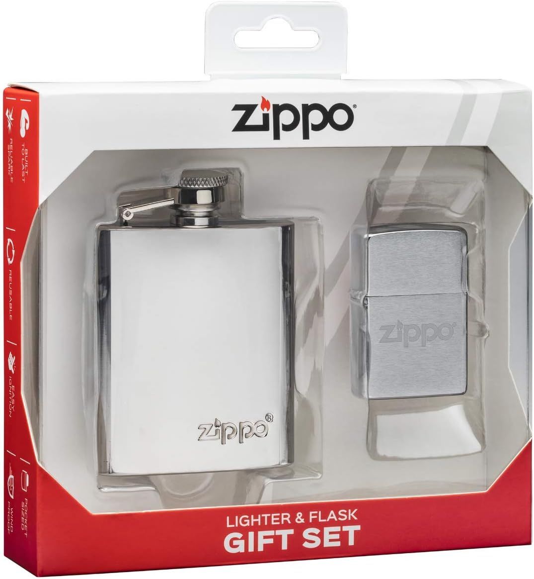 Zippo Lighter & Flask gift set vooraanzicht