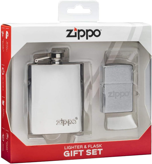 Zippo Lighter & Flask gift set vooraanzicht