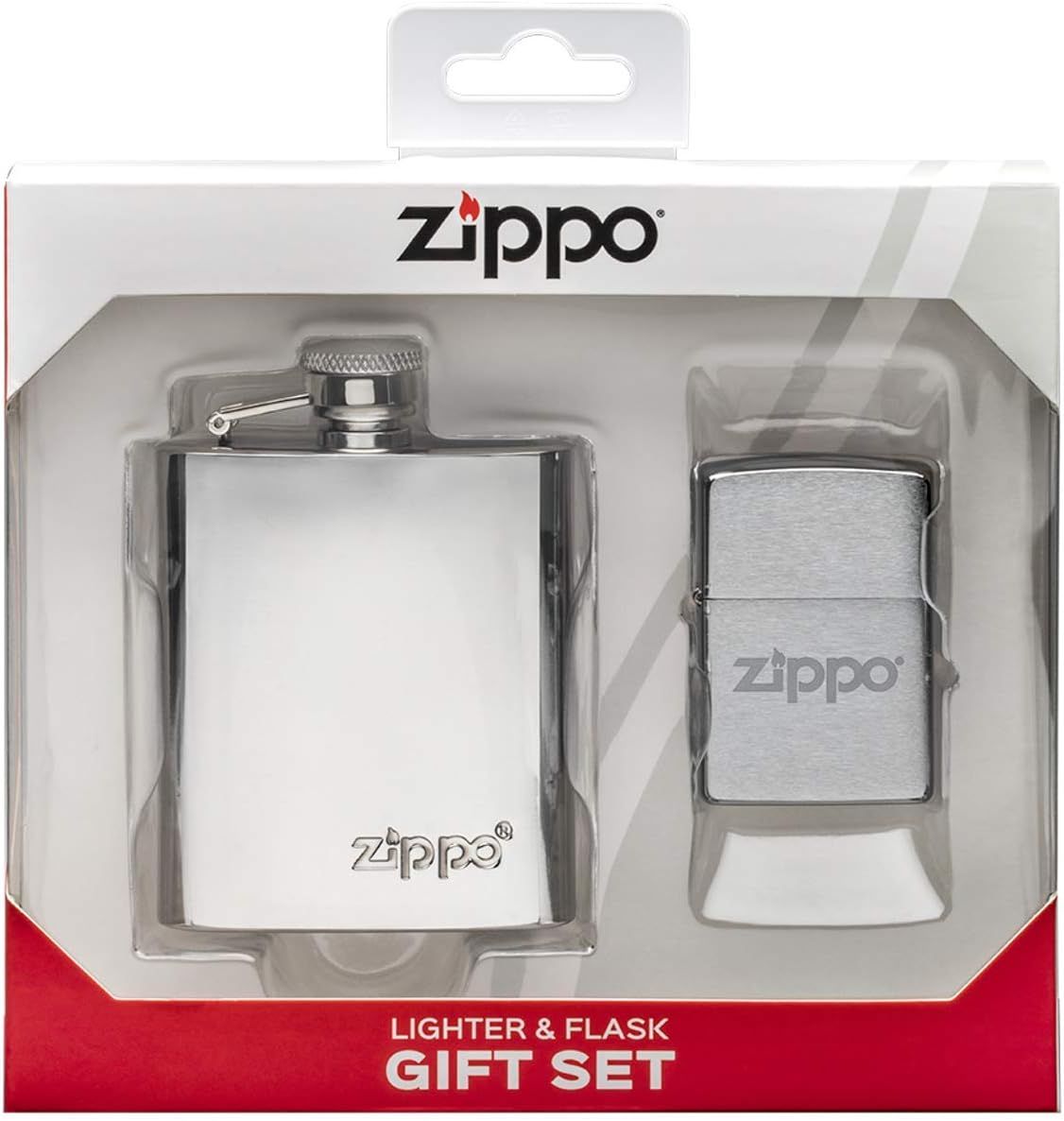 Zippo Lighter & Flask gift set achteraanzicht