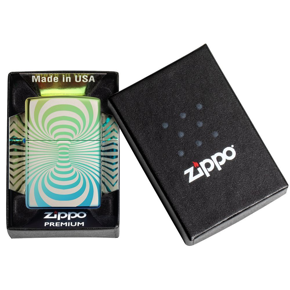 Zippo Aansteker 49191 Tornado Pattern - achteraanzicht