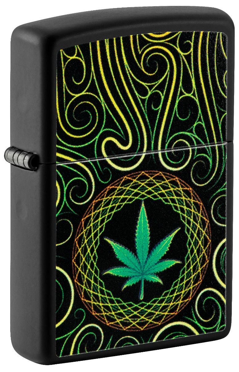 Zippo Aansteker 218 Cannabis Design 6149 - vooraanzicht