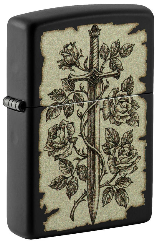 Zippo Aansteker 218 Medieval Swords Design - vooraanzicht