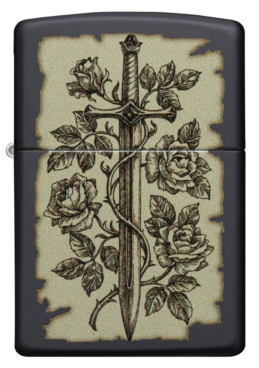Zippo Aansteker 218 Medieval Swords Design - achteraanzicht