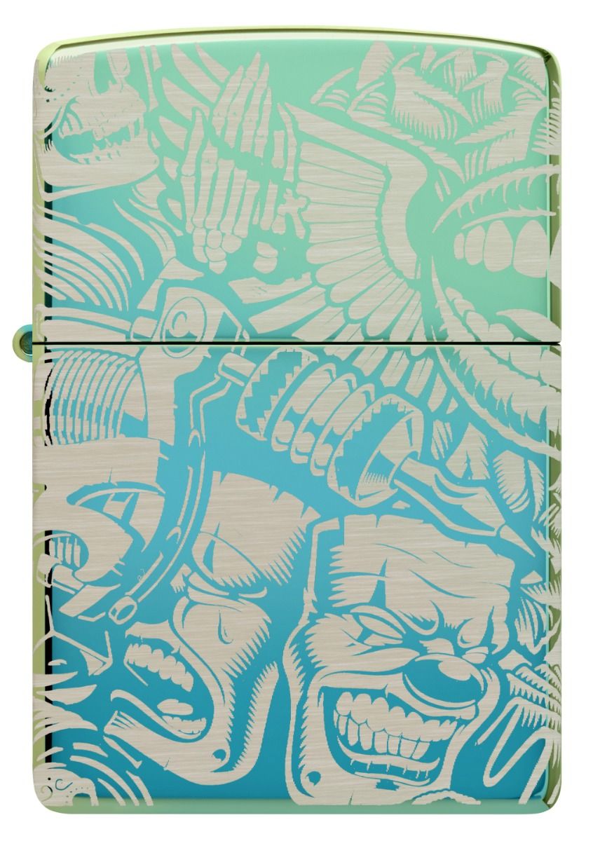 Zippo Aansteker 49191 Tattoo Theme Design - zijkant