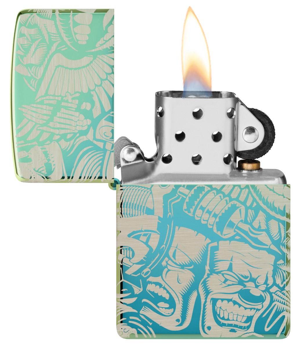 Zippo Aansteker 49191 Tattoo Theme Design - achteraanzicht