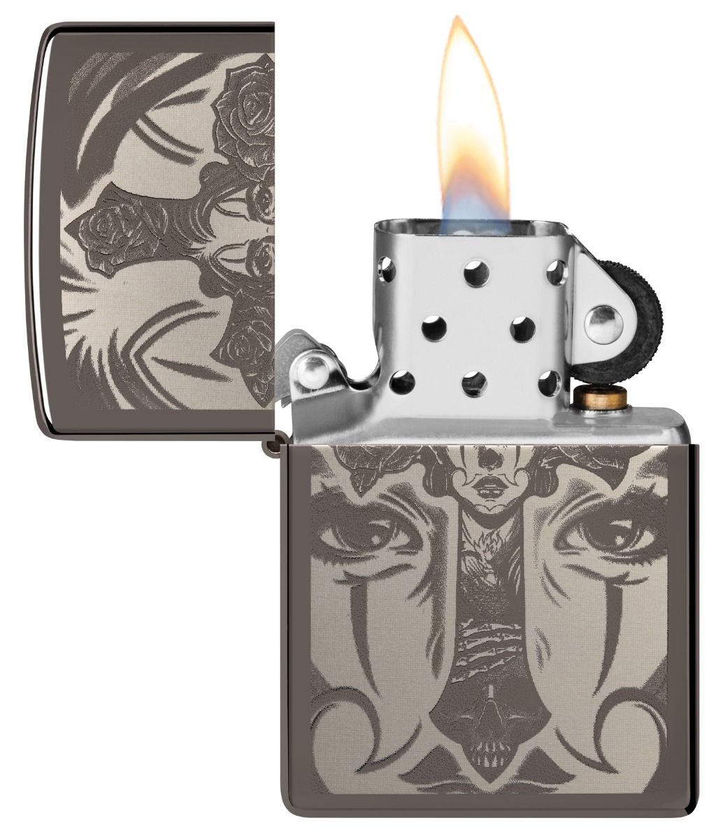 Zippo Aansteker 150 Tattoo Theme design - achteraanzicht