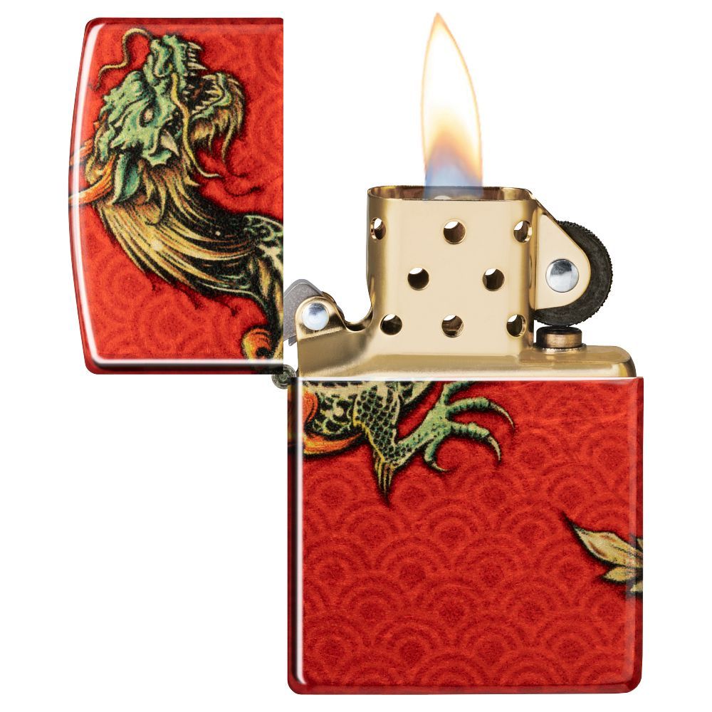Zippo Aansteker 540 Zippo Dragon Design - achteraanzicht