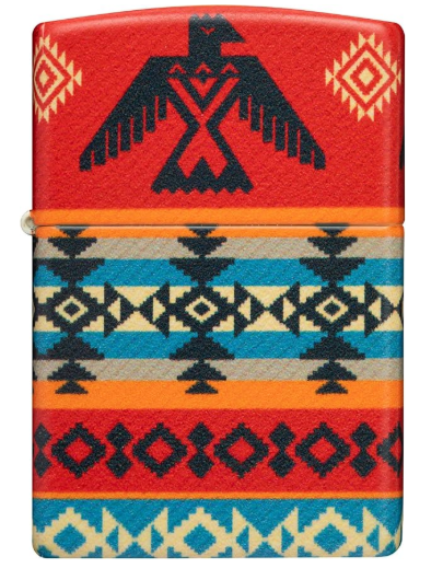 Zippo 49352 Indian Pattern Design aansteker achteraanzicht