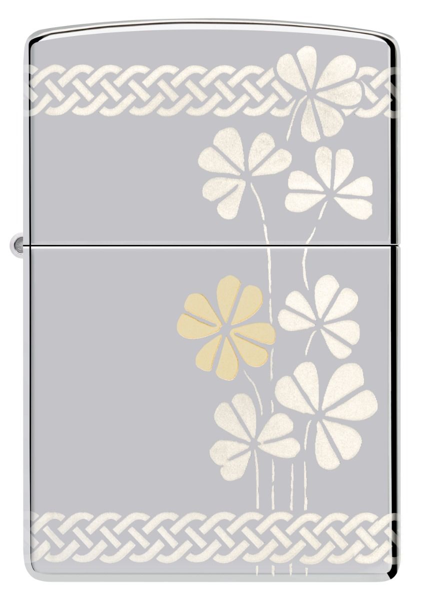 Zippo Aansteker 250 Clover Design - achteraanzicht