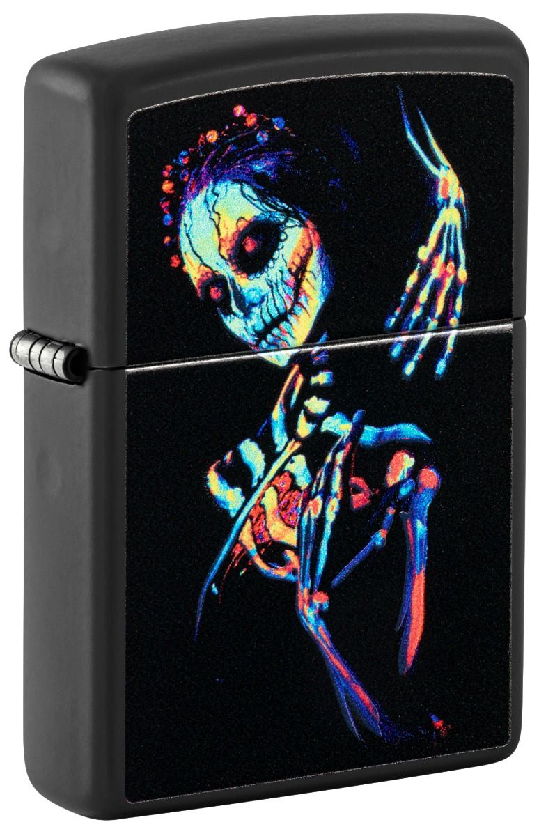 Zippo Aansteker 218 UV Skeleton Design - vooraanzicht