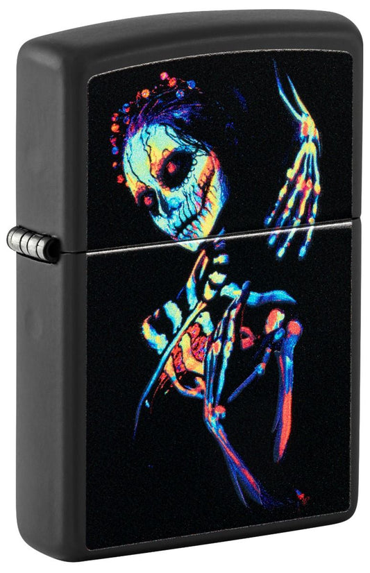 Zippo Aansteker 218 UV Skeleton Design - vooraanzicht
