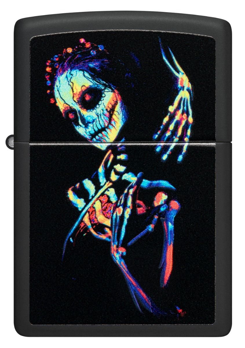 Zippo Aansteker 218 UV Skeleton Design - achteraanzicht