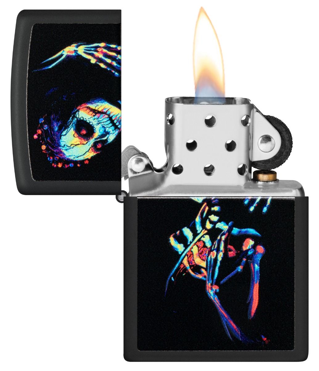 Zippo Aansteker 218 UV Skeleton Design - detail