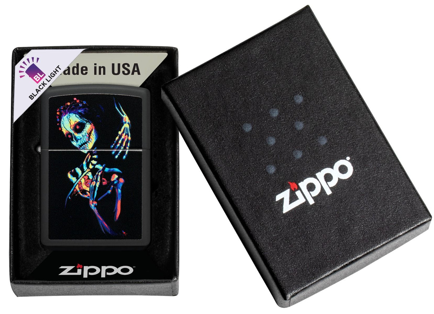 Zippo Aansteker 218 UV Skeleton Design - detail 3