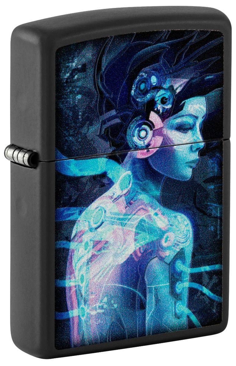 Zippo Aansteker 218 Cyber Woman design - vooraanzicht