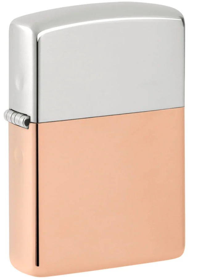 Zippo 48694 Bimetal Case Lighter Sterling Silver Lid - achteraanzicht
