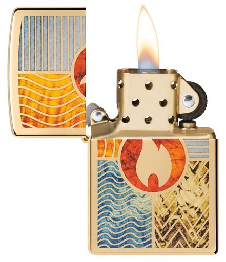 Zippo Aansteker 254B Elements of Earth Design - achteraanzicht