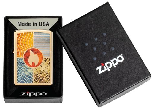 Zippo Aansteker 254B Elements of Earth Design - detail