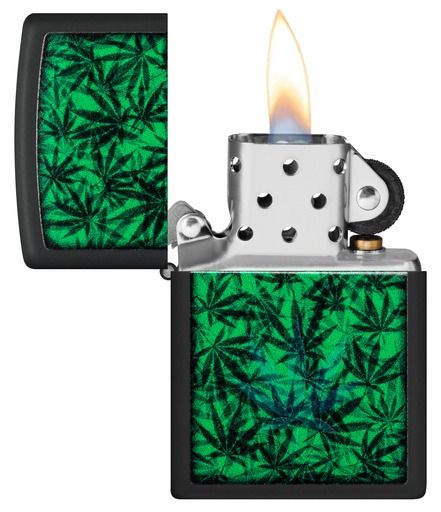 Zippo Aansteker 218 Cannabis Design - achteraanzicht