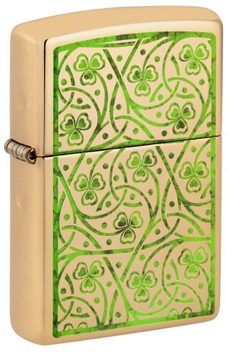 Zippo Aansteker 254B Clover Leaves Design - vooraanzicht